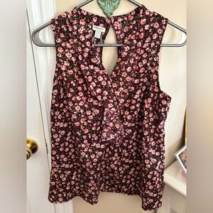Dynamite Pink and Burgundy Floral Blouse
